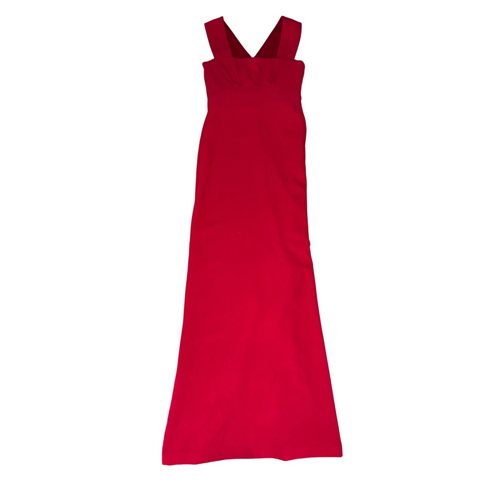BCBGMAXAZRIA Agata Red Square Neck V-Back Maxi Gown Dress Size 4 NEW S2 - Picture 3 of 12